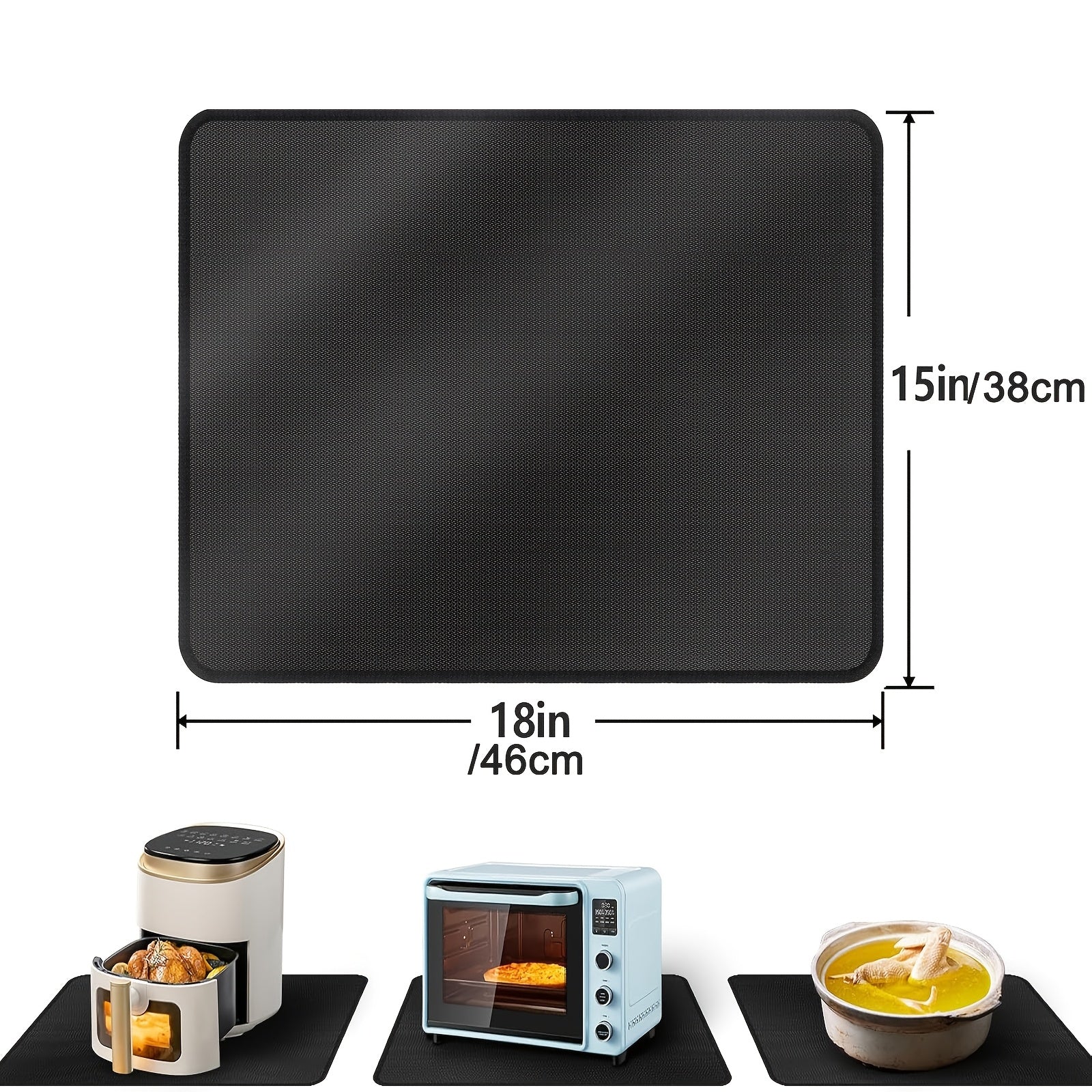 Heat-insulating silicone mat for kitchen appliances surfaces fire-resistant durable