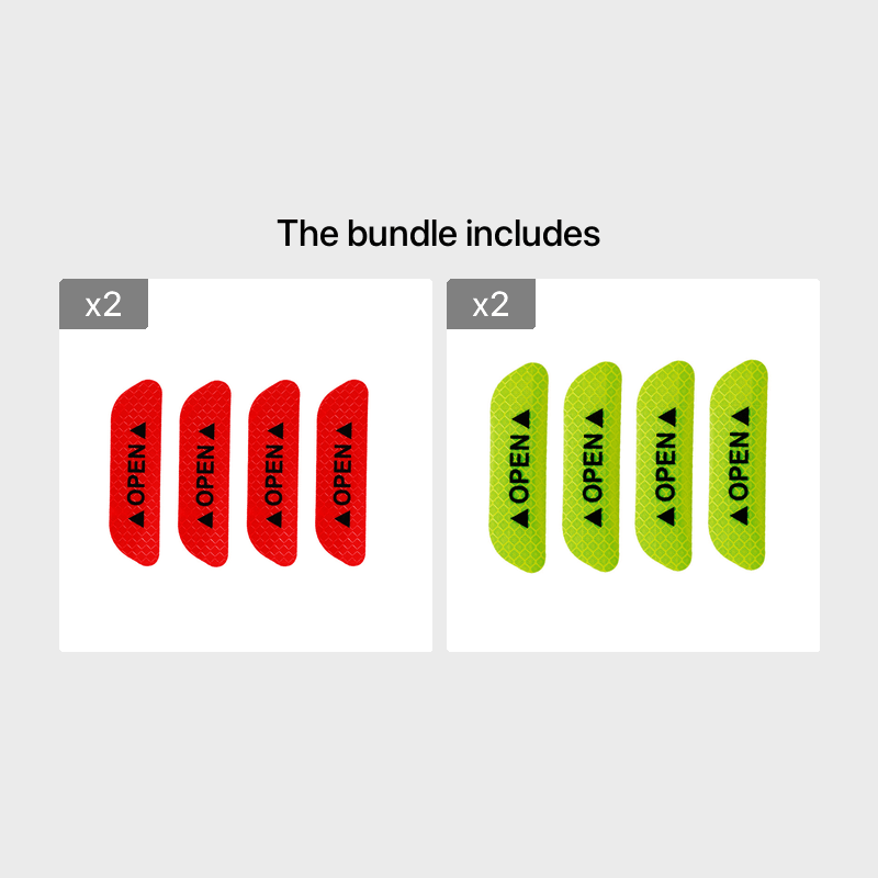 4 шт. наклеек на двери автомобиля, отражающих, для открытых дверей, для седана и внедорожника