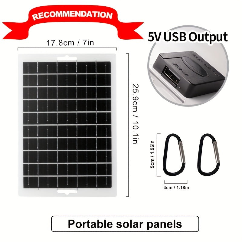 Solar Panel Charger for Outdoor Travel Camping Portable Solar Power Bank for Mobile Devices