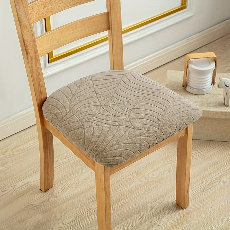 Stretch Chair Cover Polyester Natural Wood Finish All-Season Dining Room Seat Protector