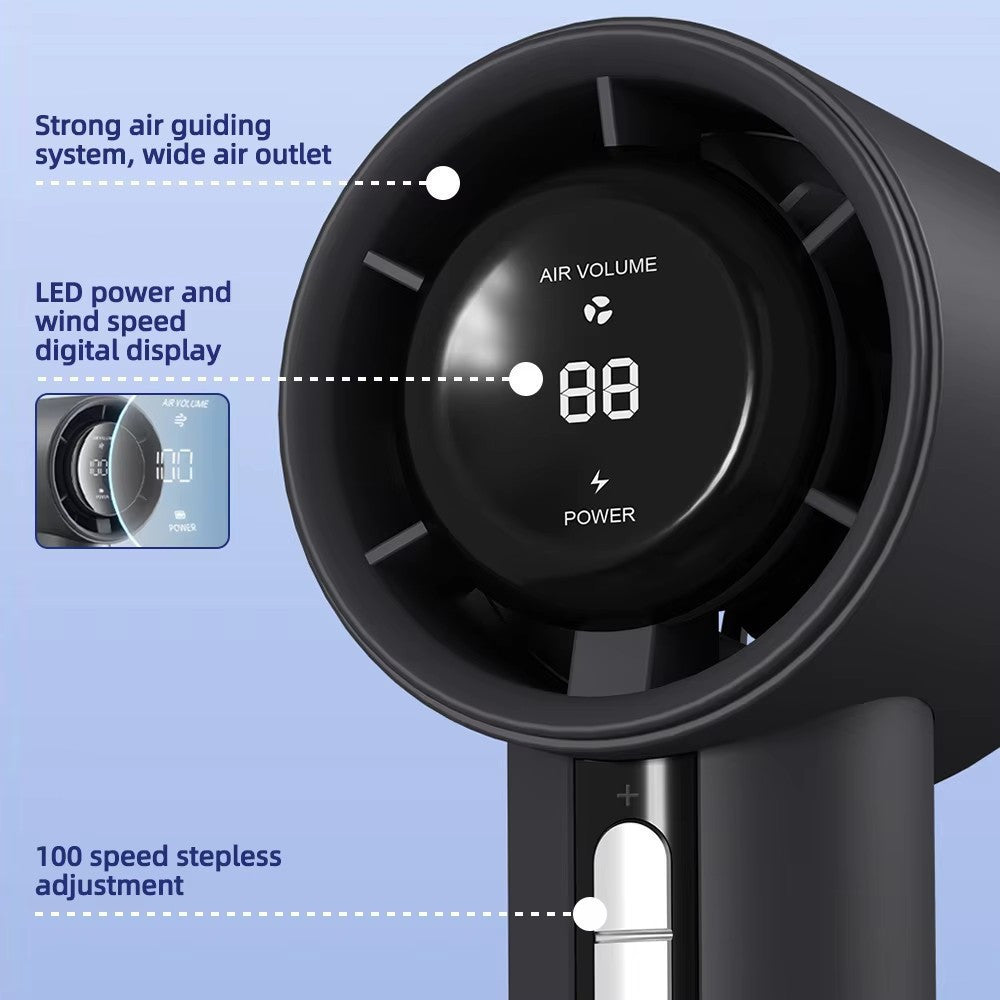 Rechargeable Handheld Turbo Fan with 3000mAh Battery, Adjustable Speed