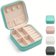 Органайзер для ювелирных украшений в дорожной сумке с молнией, роликом для колец и съемным лотком