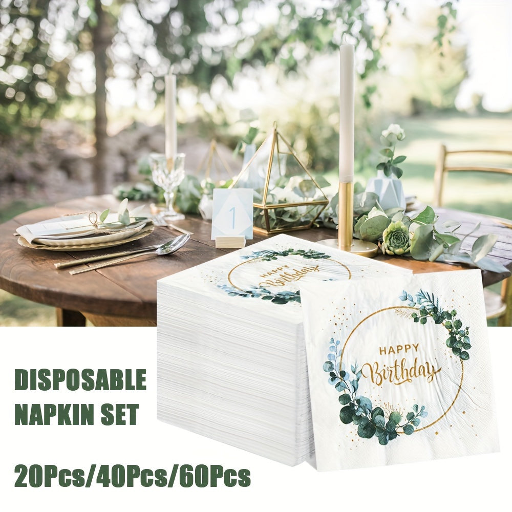 Pack of 20 Disposable Printed Square Birthday Napkins 33cm x 33cm