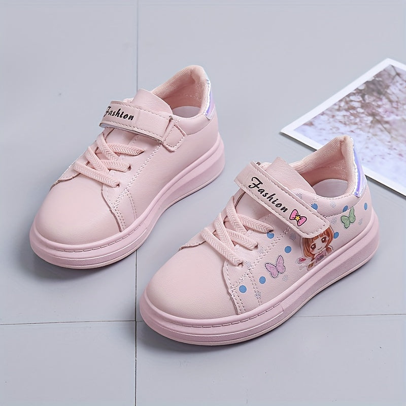 Girls' All-Season Lightweight Anti-Slip Cartoon Sneakers with Rubber Sole