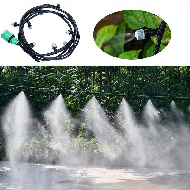 10-Meter Plastic Garden Irrigation System with 10 Adjustable Sprinklers for Lawn and Agriculture