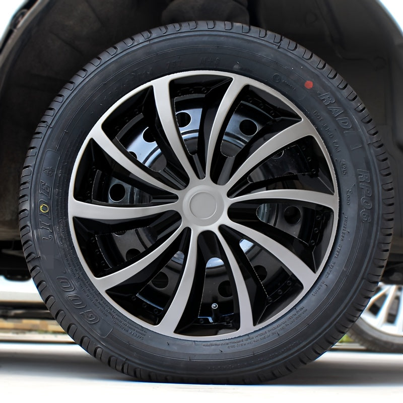 15-Inch Steel Wheel Cover Snap-On Hubcap Durable Plastic Car Accessory