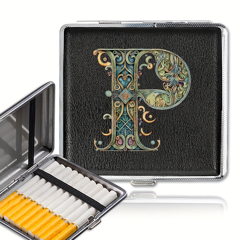 Unisex zanglamaydigan po'latdan yasalgan sigareta qutisi, 20 ta sigareta uchun, gul naqsh bilan