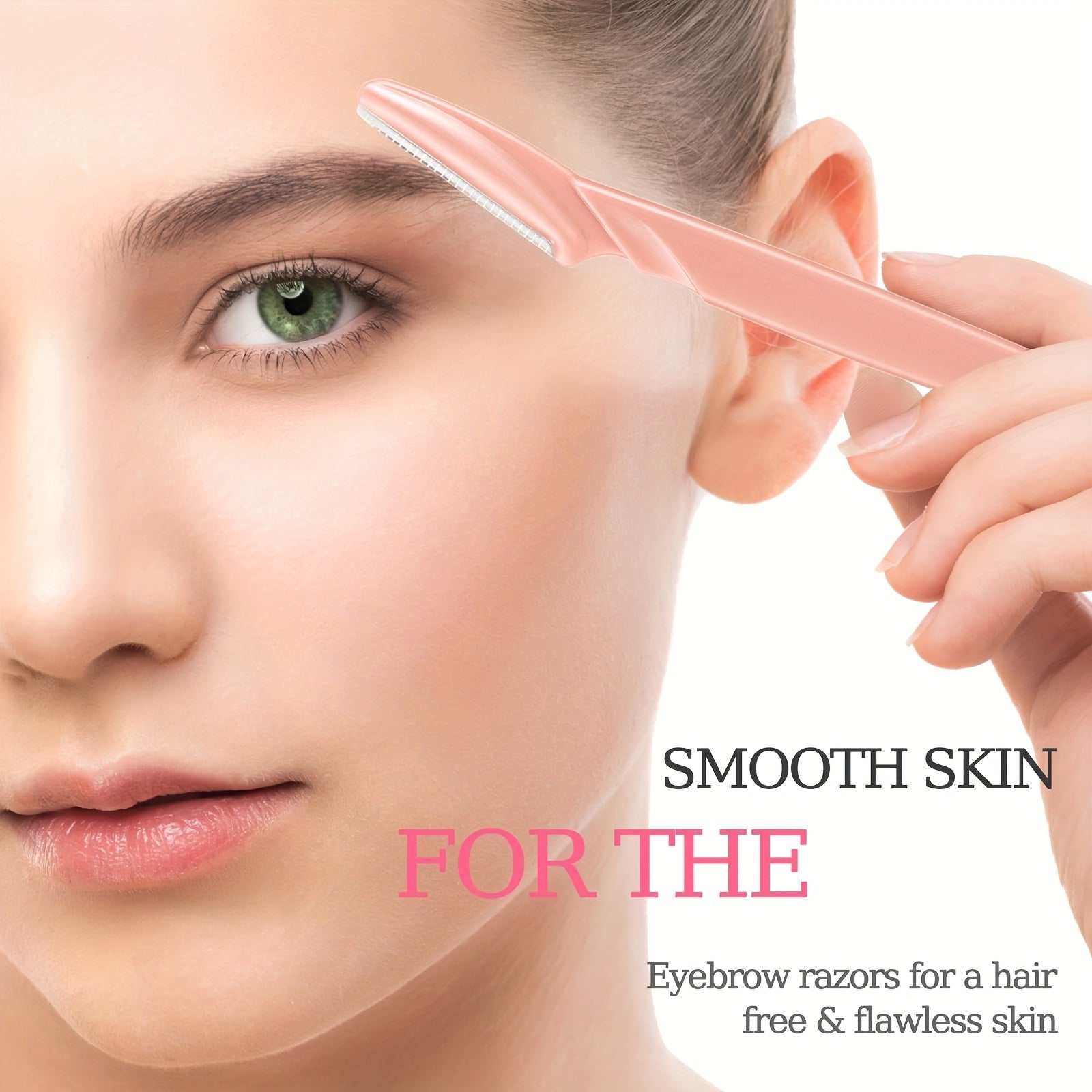 Razor de precisión para cejas de acero inoxidable unisex, 12 piezas con estuche protector