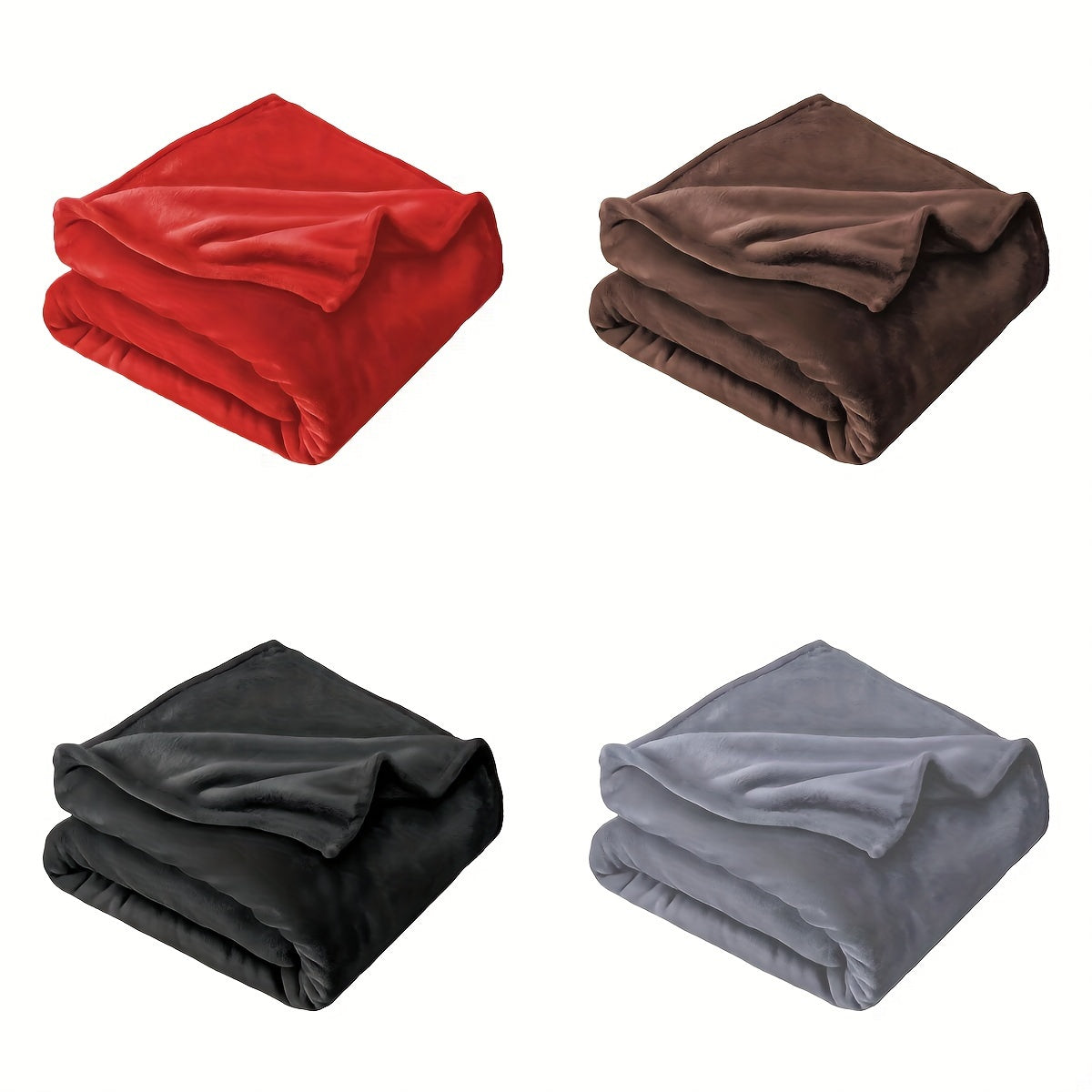 Black Taffeta Blanket Ultra-Soft Thick All-Season Bed Throw Nap Pet Solid Color