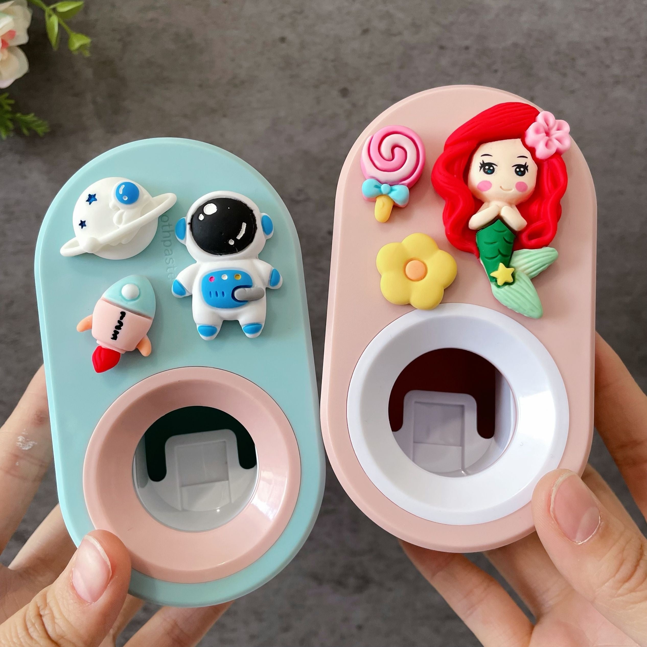 Dispensador de pasta de dientes de dibujos animados de dinosaurio, sin taladro, montaje en pared, automático, apretado, baño