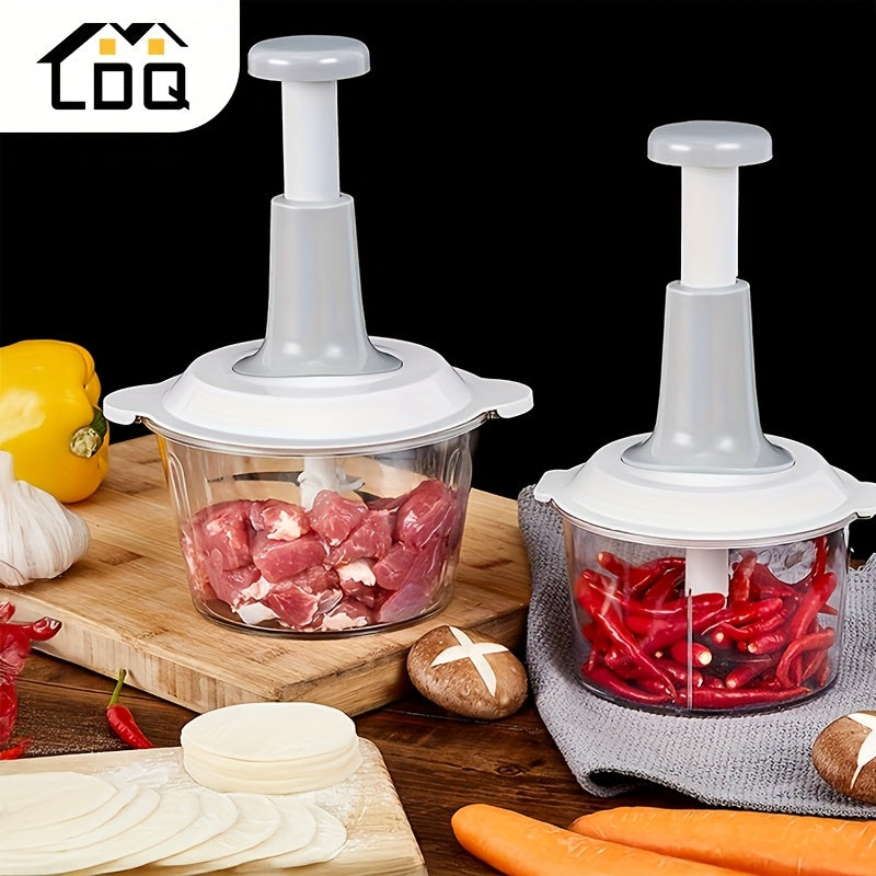 50.72oz Manual Food Processor Stainless Steel Vegetable Garlic Meat Crusher for Home Camping