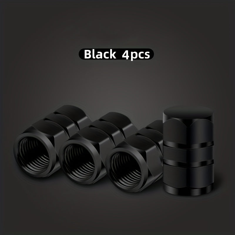 Set of 4 Aluminum Alloy Car Tire Valve Caps Dustproof for Vehicles