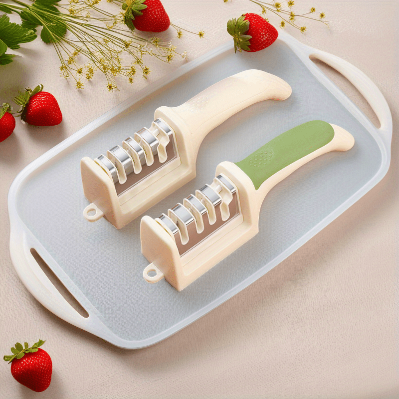 2-Piece Multi-Stage Kitchen Knife Sharpening Stone Set with 4-Step Sharpening and Polishing