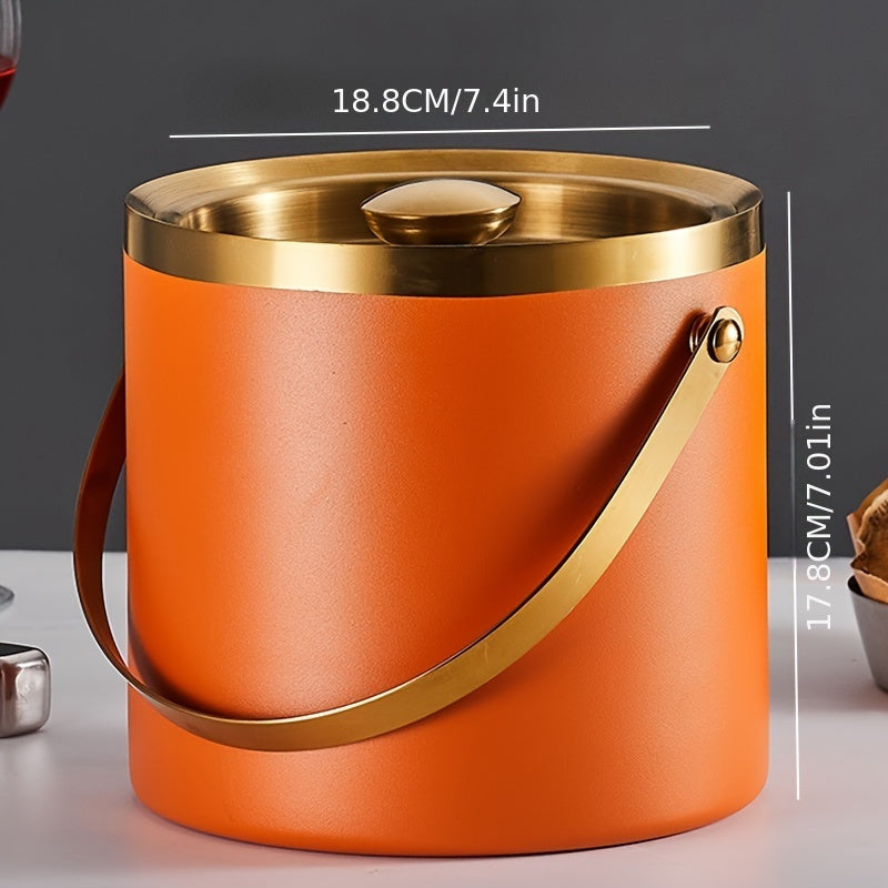 Insulated Stainless Steel Ice Bucket Double Layer for Champagne Wine Beer Non-Slip