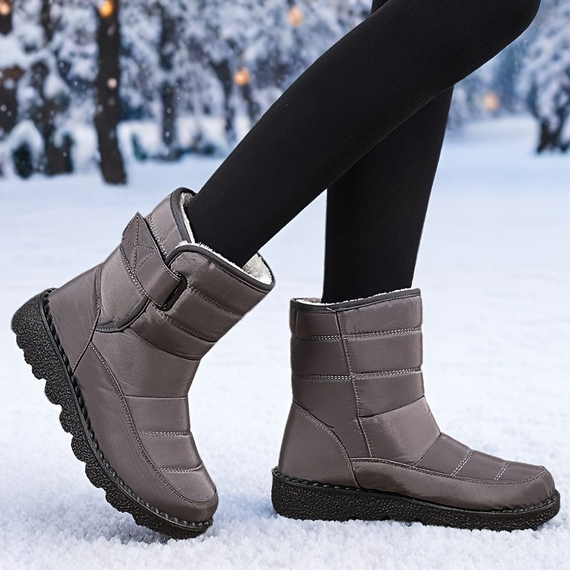 Ayollar uchun issiq, qalin, tekis tepa, o'rta shishli qish poyabzallari, 36-45 o'lcham