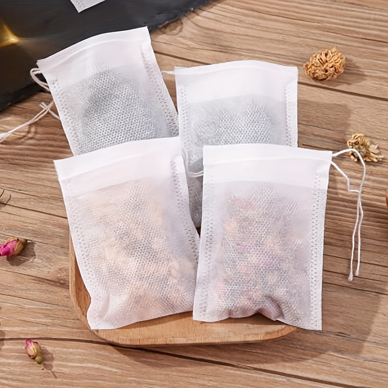 100 Disposable Non-Woven Filter Bags for Tea Herbs Spices and Essential Oils