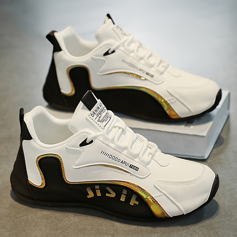 Men's Skateboarding Sneakers Low Top Lace-Up Casual Shoes for Street Sports and Daily Wear