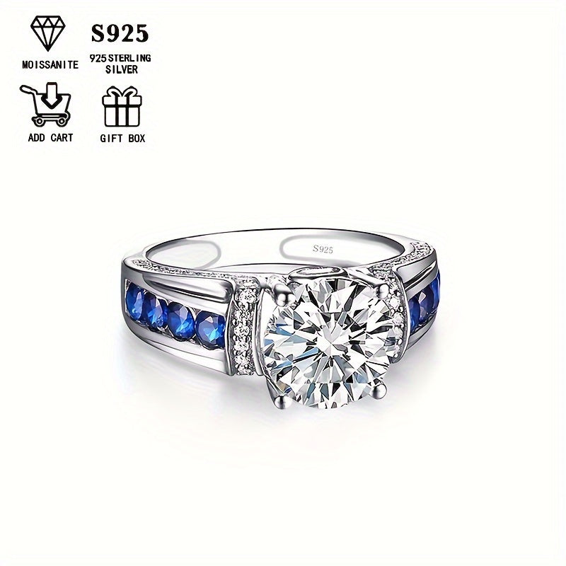 Eng yaxshi sotuvchi: S925 sterling kumushda 2 karat moissanite to'y uzuk, qirollik uslubi, gippoallergen, to'y/partiya uchun mukammal, sertifikat va sovg'a qutisi bilan birga, 6.1g og'irlik, nafis ayollar uzugi