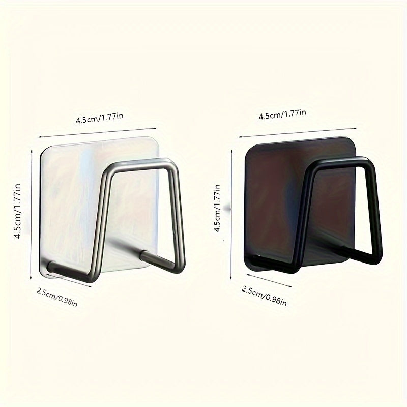 Wall-Mounted Stainless Steel Pot Lid Holder Set of 2 or 4 with Adhesive