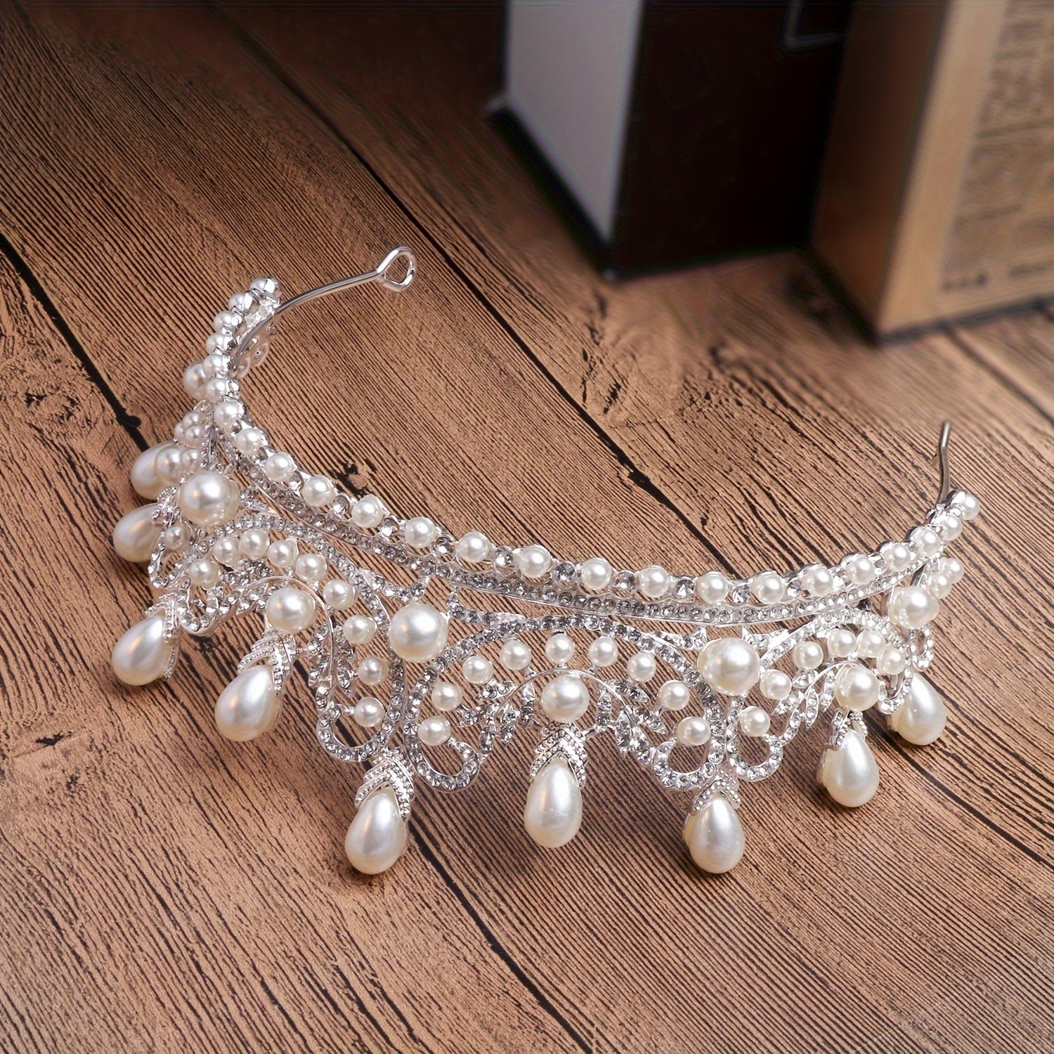 Silver Bridal Crown for Weddings, Elegant Princess Tiara, Wedding Hair Accessory