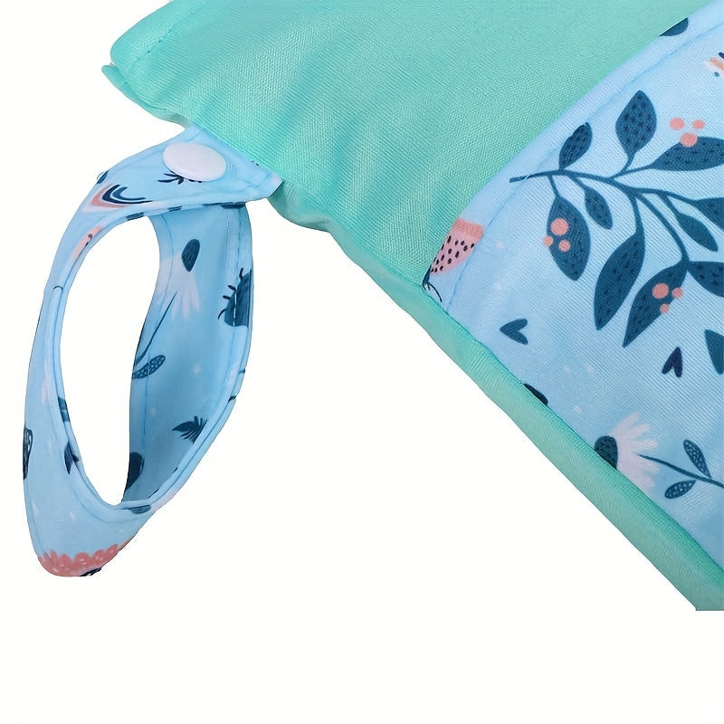 Reusable Waterproof Wet Bag with Double Pockets Cloth Handle 24.99x35cm