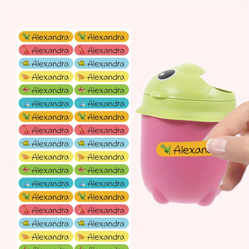 Etiquetas personalizadas con nombres de dinosaurios para oficina escolar, papelería, 60, 120, 180, 240 piezas