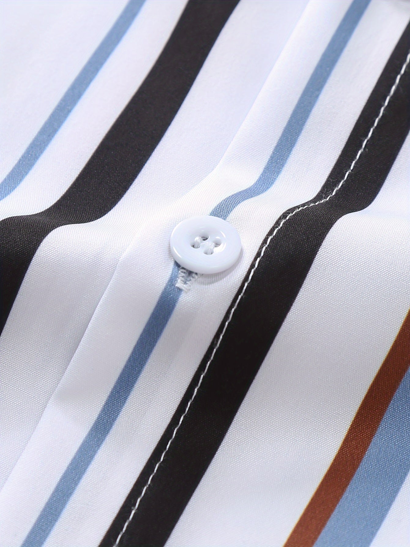 Men's Casual Short Sleeve Striped Shirt for Summer Vacation Resort Wear