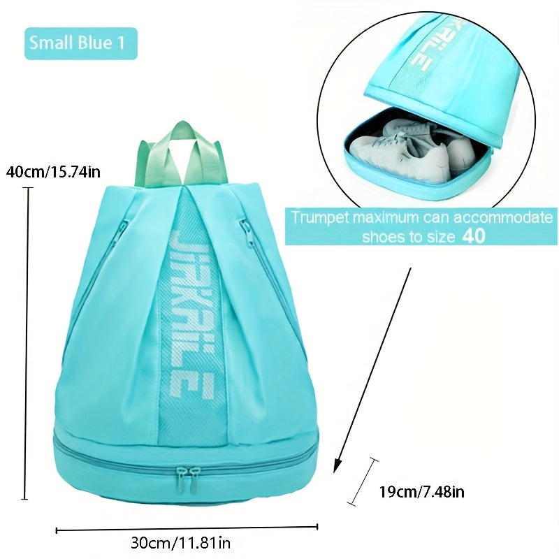 Waterproof Polyester Backpack with Adjustable Straps and Shoe Compartment for Sports Travel and Outdoor Activities