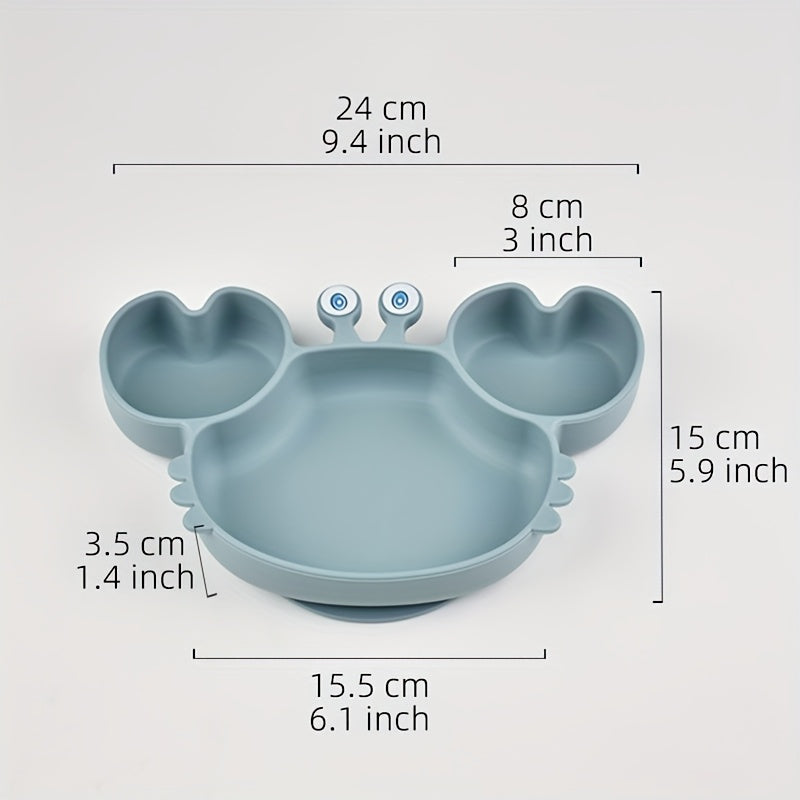 Silicone Toddler Feeding Plate with Suction Cup Cute Safe BPA-Free Dishwasher Safe
