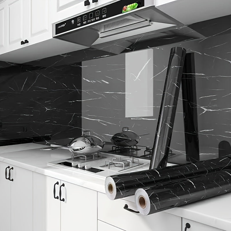 Marble Self-Adhesive Wallpaper Roll for Kitchen Countertop and Bathroom Vanity Waterproof Oil-Proof Easy DIY Decal