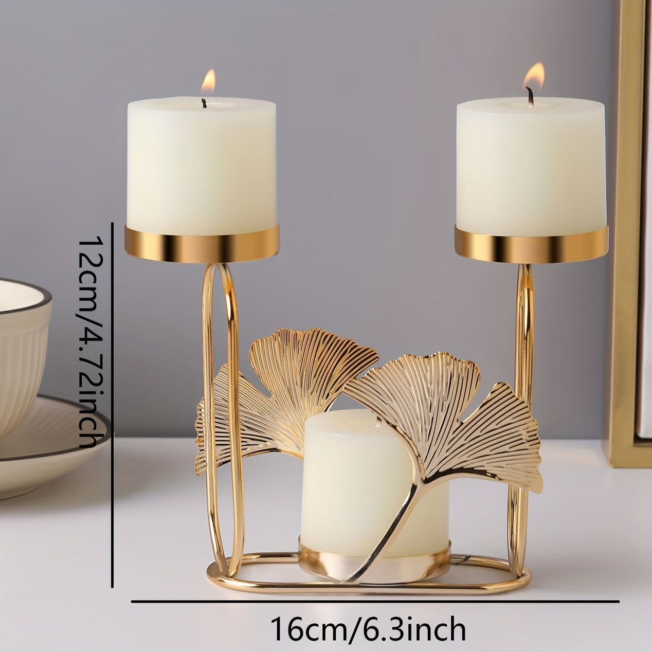 Ginkgo Leaf Candle Holder for Dinner Parties and Home Decor