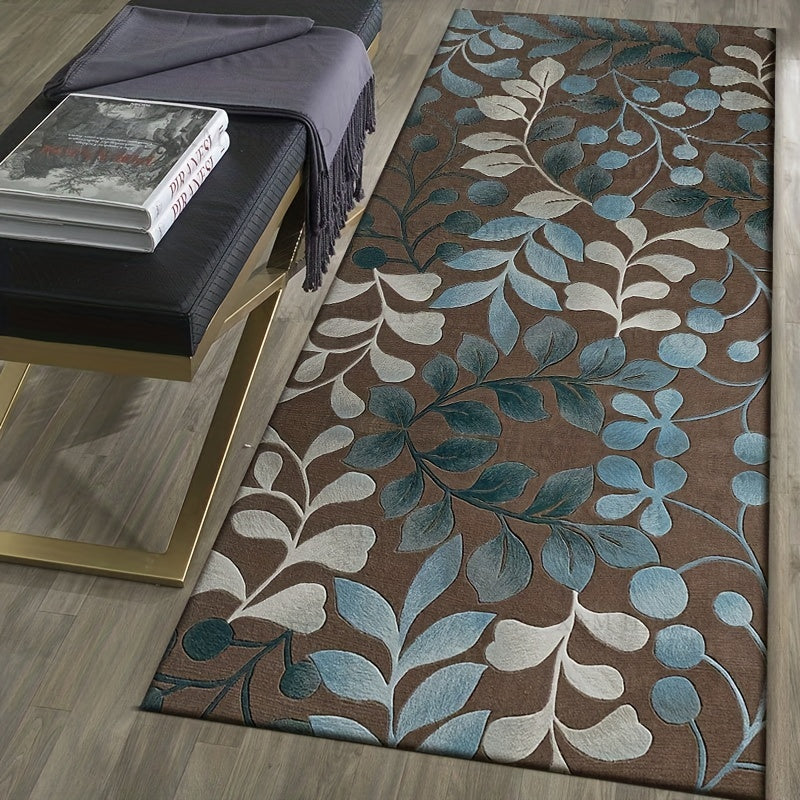 Alfombra de área botánica para sala de estar, dormitorio, pasillo. Múltiples tamaños