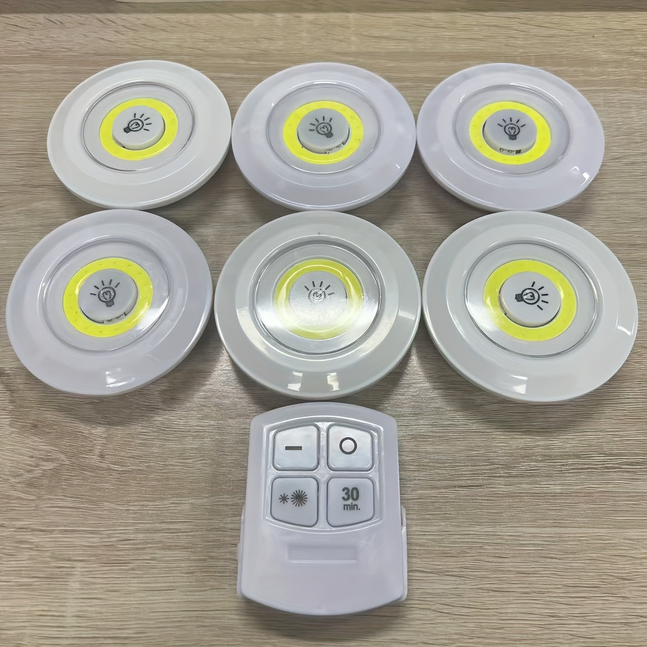 Wireless LED Under-Cabinet Lights with Remote Control for Kitchen and Wardrobe (6 or 3 Pack)