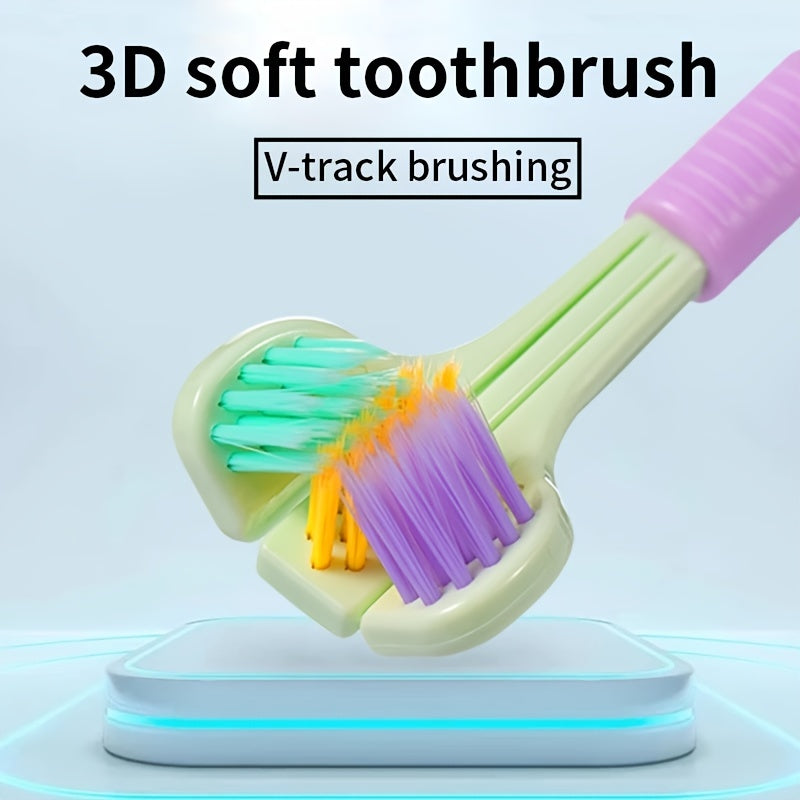 Adult Soft Bristle Three-Sided Toothbrush for Gums and Teeth Cleaning