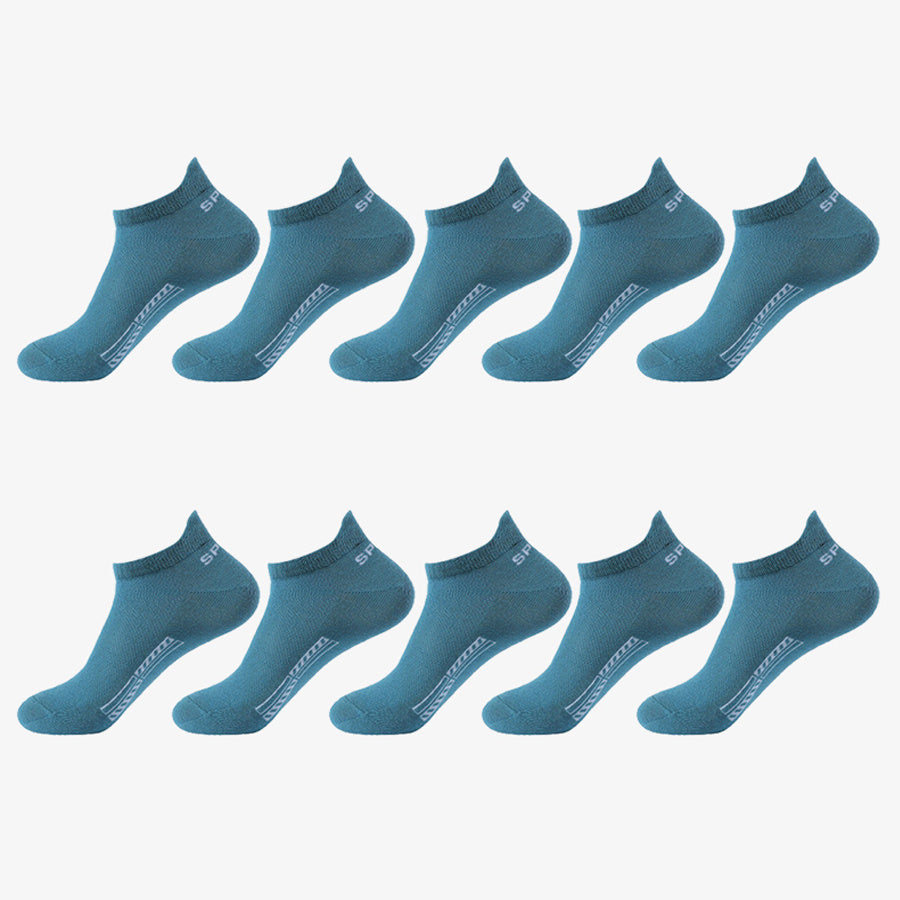 10 Pairs Unisex Low-Cut Breathable Cotton Sport Socks for Outdoor Activities