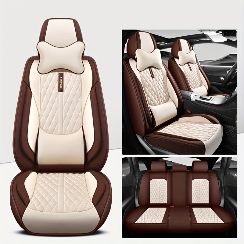 Универсальные чехлы для автомобильных сидений из полиэстера, водонепроницаемые, защитные на все сезоны