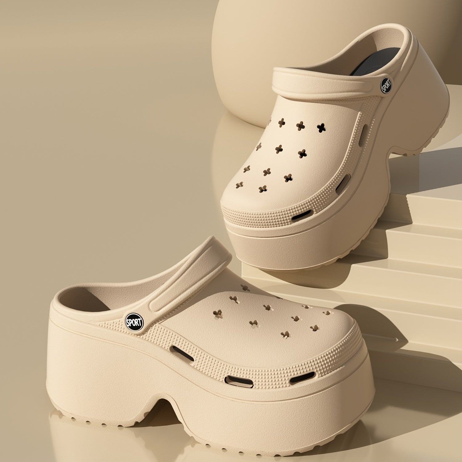 Women's Summer Flat Sandals, Thick Sole, Beach Slippers for Casual Wear