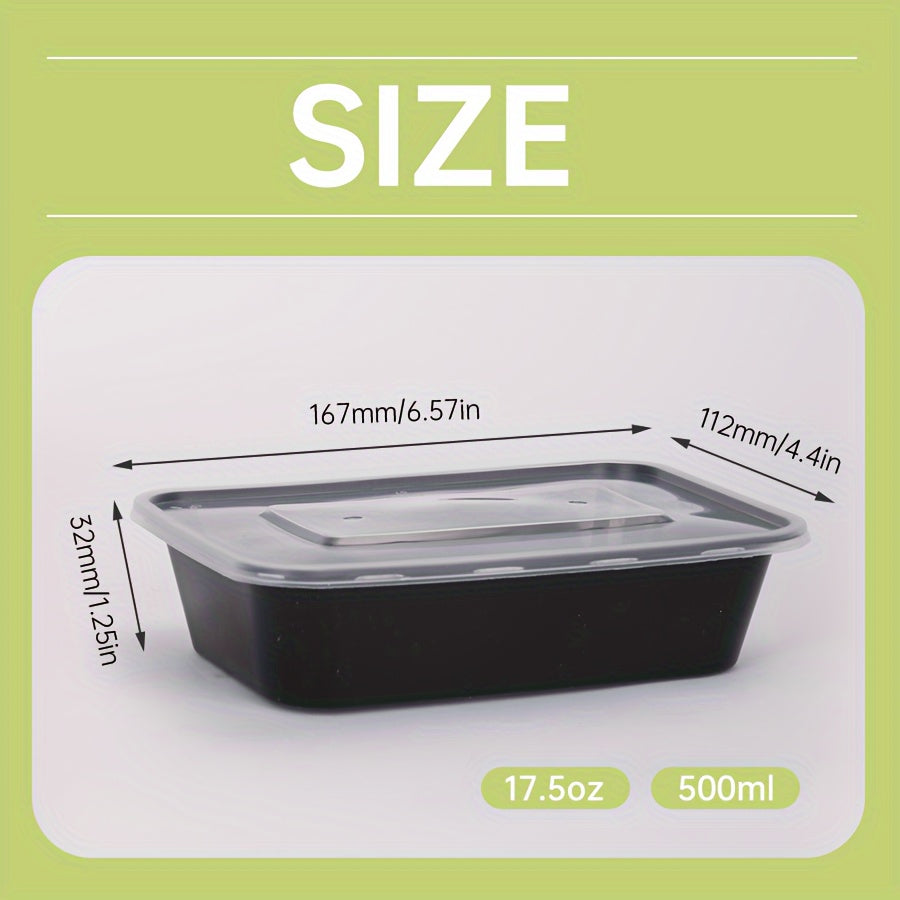 Pack of 10/30/50 BPA-Free Plastic Meal Prep Containers 500ml Leakproof Food Storage