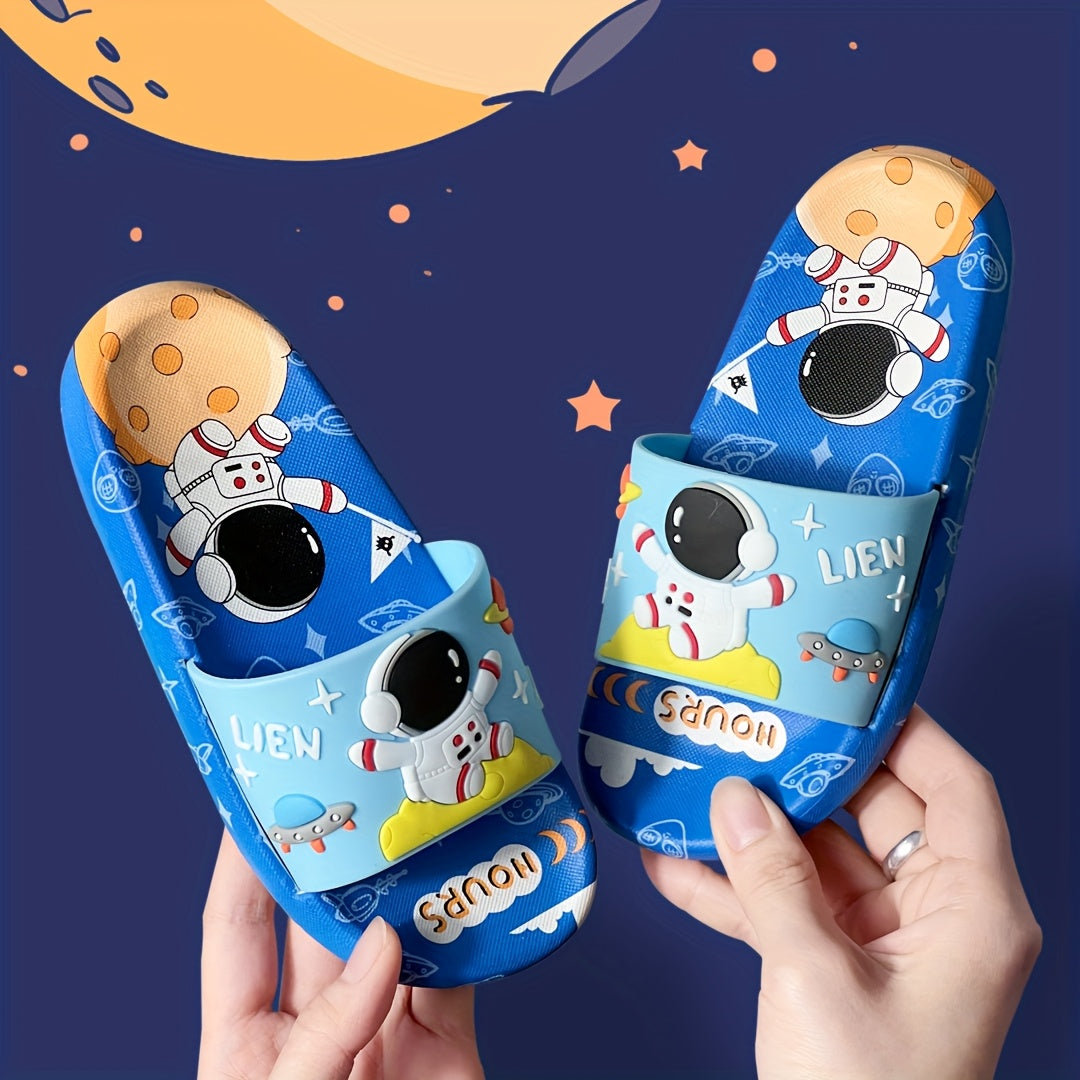 Детские резиновые домашние и уличные нескользящие тапочки для мальчиков и девочек