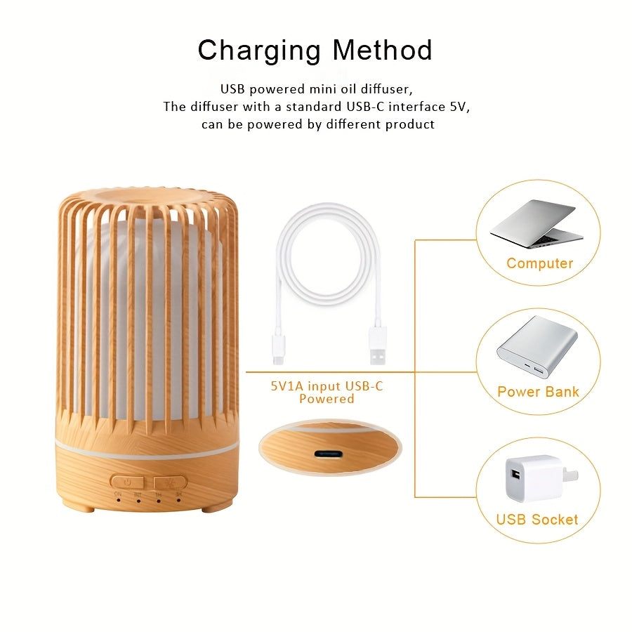 Ultrasonic Essential Oil Diffuser with 7-Color Night Light for Bedroom and Office