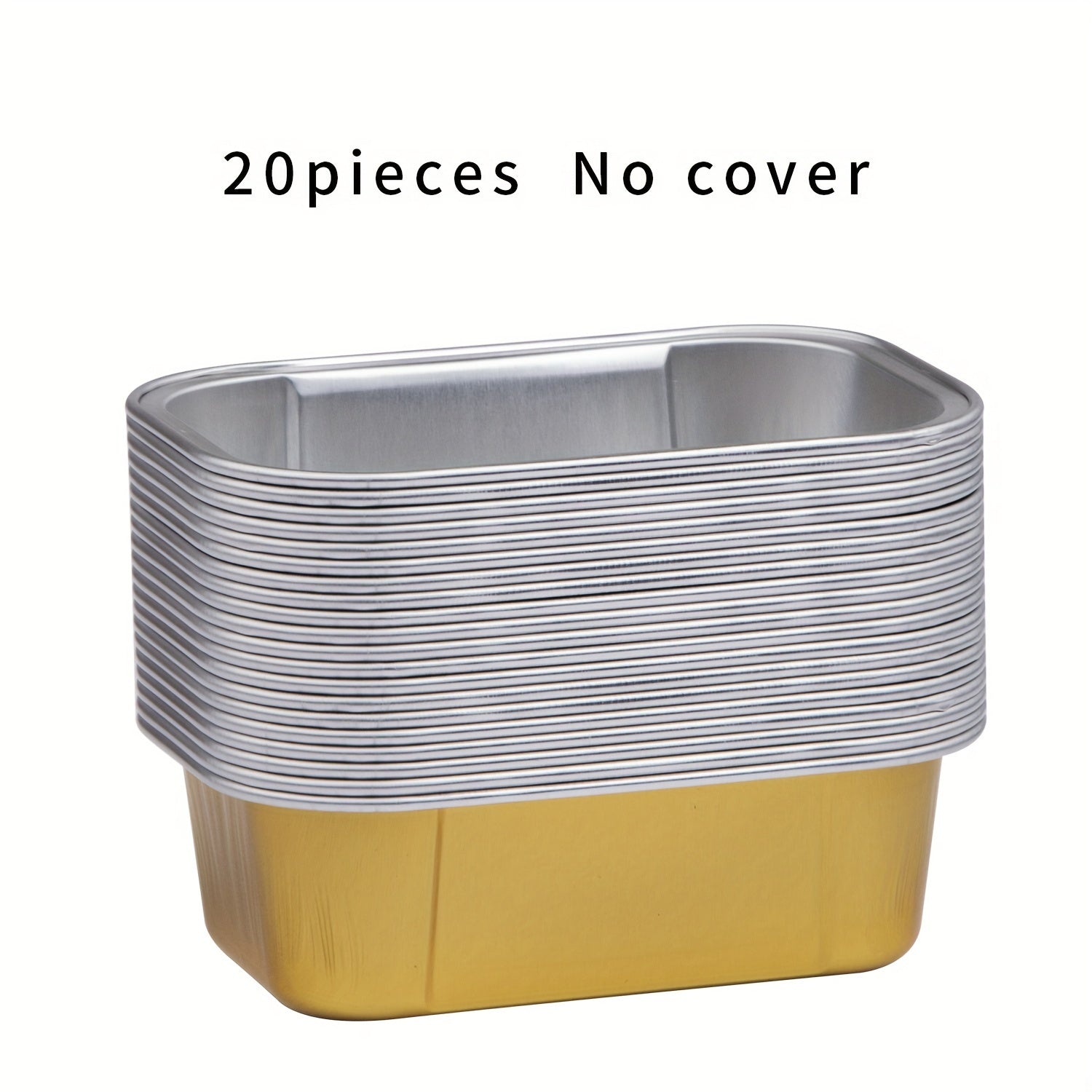 Pack de 20 copas mini cuadradas de aluminio coloridas para postres de 10.92x7.11 cm con tapas
