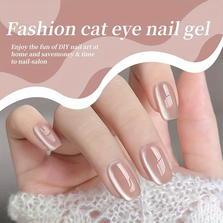 Women White Porcelain Cat Eye Nail Polish Gel with Magnetic Effect
