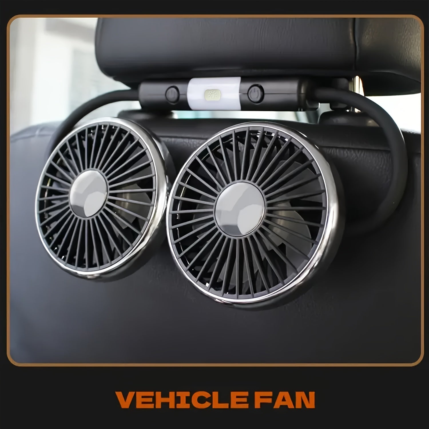 Dual-Head Car Fan USB Powered Adjustable Angle Powerful Wind