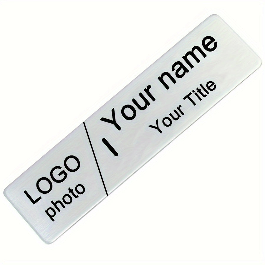 Customizable Rectangular Brooch with Personalized Logos and Photos in Stainless Steel