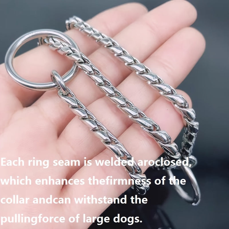 Stainless Steel Dog Choke Chain Collar for Training and Walking Durable Metal Snake Chain