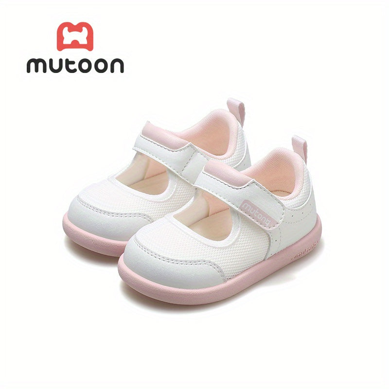 Girls Casual Walking Shoes Wide Round Toe Anti-Slip Rubber Sole Fabric Lining Hook-and-Loop Closure