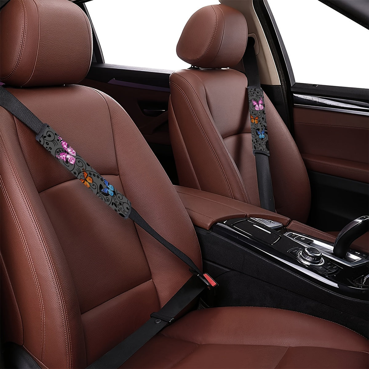 Подушка-накладка на ремень безопасности для детского автокресла, полиэстер, с принтом бабочек, плечевой подкладка