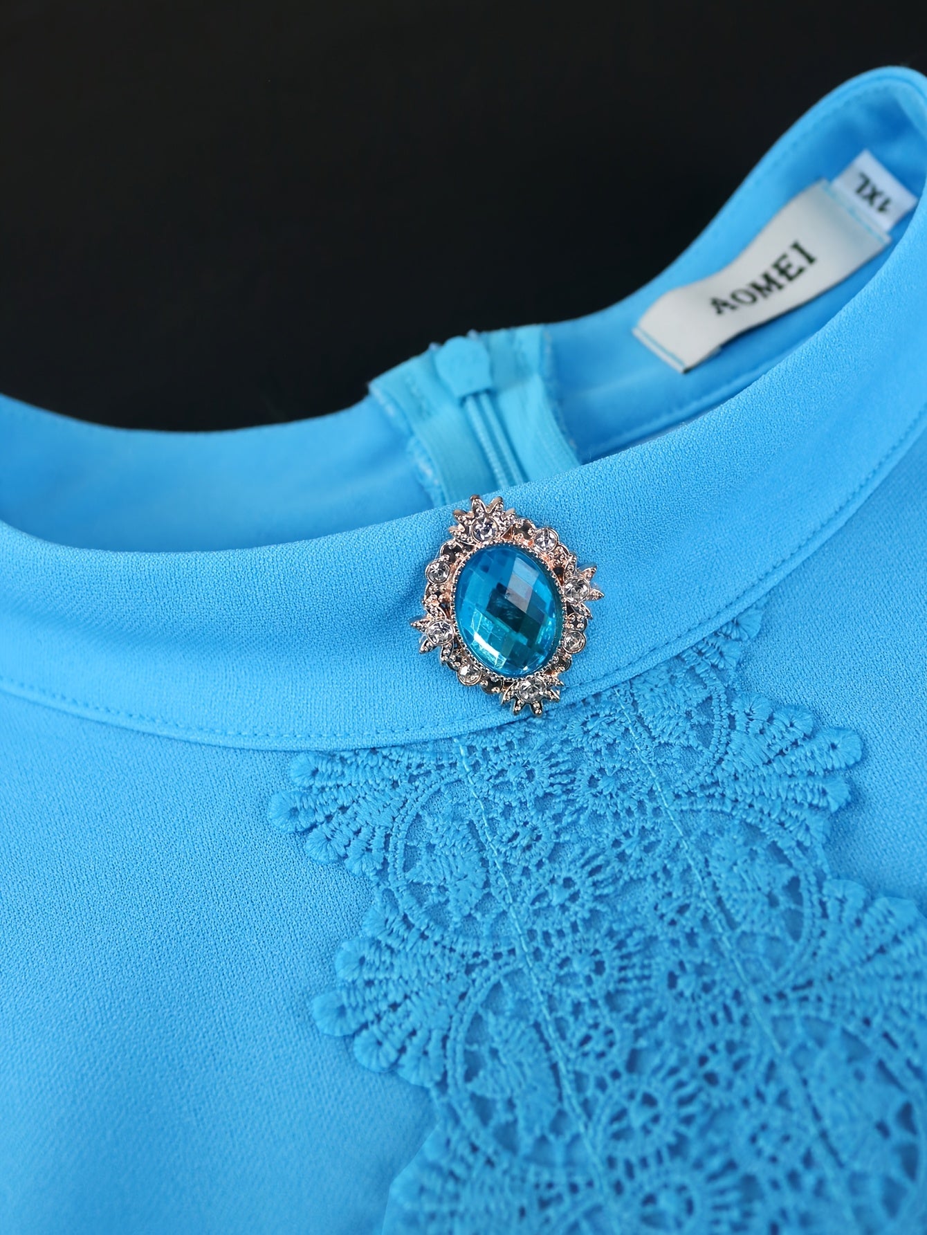 Women's Polyester Peplum Ruffle Neck Long Sleeve Dress for Party Celebration