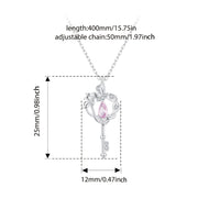 Ayollar uchun zamonaviy sevgi kalitini pandantli taqinchoq - 925 sterling kumushdan tayyorlangan, porloq kubik zirkoniya bilan, har kuni kiyish va sovg'a berish uchun ideal