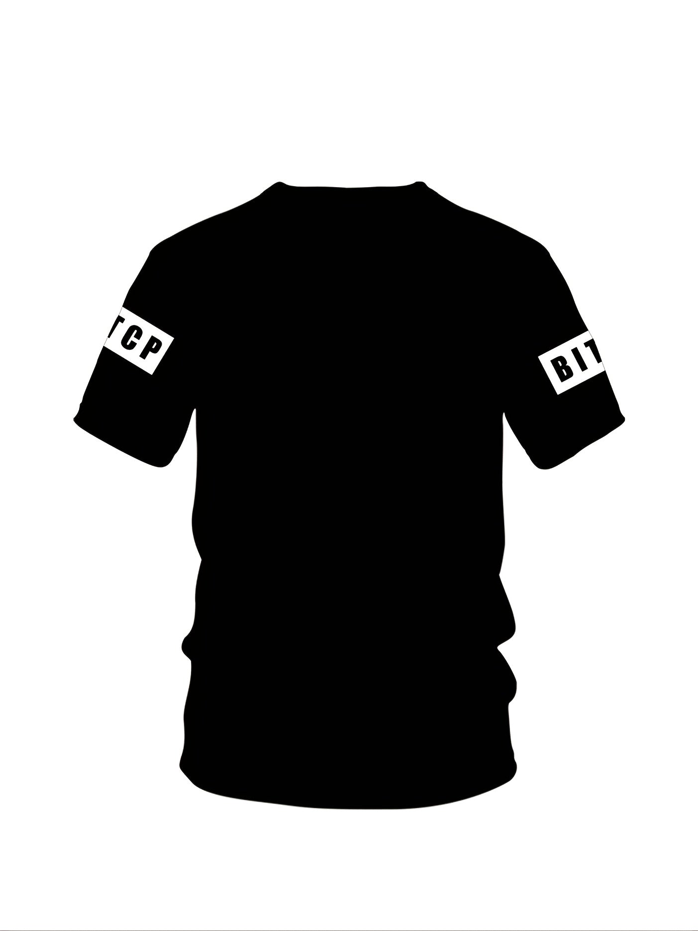 Мужская футболка с круглым вырезом, увеличенного размера, черная, с 3D-печатью, из полиэстера и спандекса